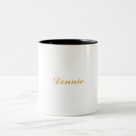 Dennis typografi guldskrift personlig gåva Två-Tonad mugg