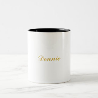 Dennis typografi guldskrift personlig gåva Två-Tonad mugg