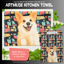 DENNY corgi - ArtMuse Kökshanddukar