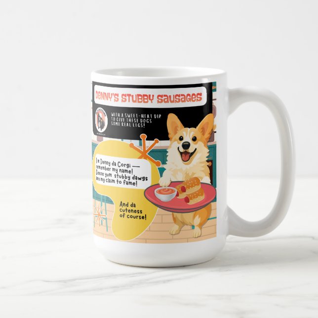 DENNY'S KORVSTUMPAR Corgi Art Muse Recept Kaffemugg (Höger)