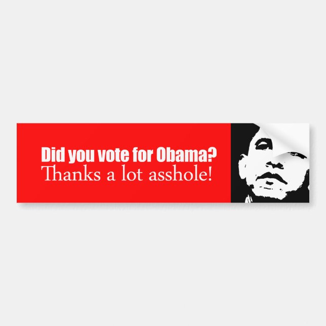 DenObama bildekalet - röstade du för Obama Bildekal (Framsidan)
