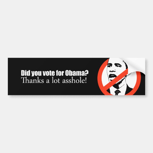 DenObama bildekalet - röstade du för Obama Bildekal (Framsidan)