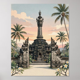 Denpasar Bali Vintage Minimalistisk Väggkonst