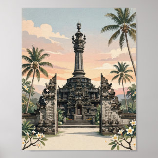 Denpasar Bali Vintage Minimalistisk Väggkonst