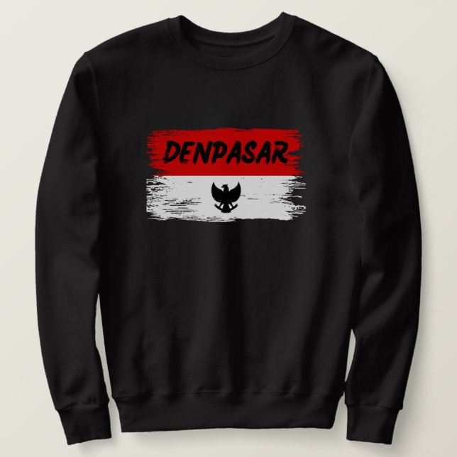 Denpasar Indonesia Lång Ärmad Tröja (Design framsida)