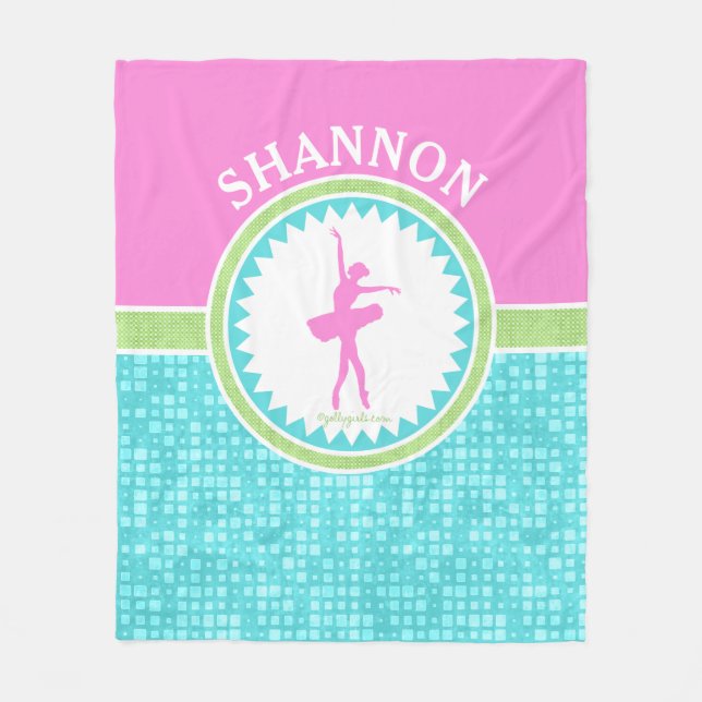 DenPastell färgdansare med Aqua belägger med tegel Fleecefilt (Framsidan)