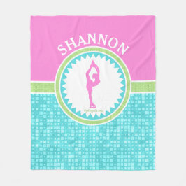 DenPastell färgkonståkningen med Aqua belägger med Fleecefilt