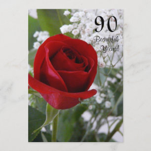 denRöda 90:e födelsedagen steg Inbjudningar