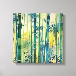 Dense Bamboo Forest vid Sunset Canvastryck