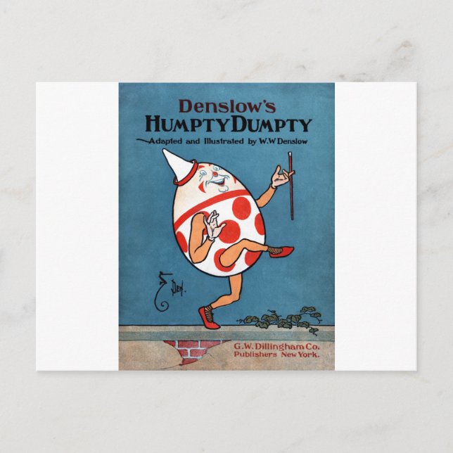 Denslow's Humpty Dumpty Vintage Bok Cover Vykort (Framsida)