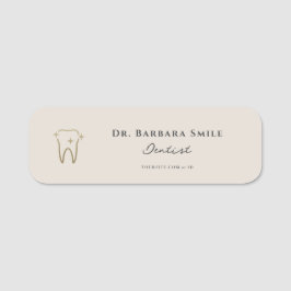 Dental Aesthetic Dentist Sand Beige Namnbricka