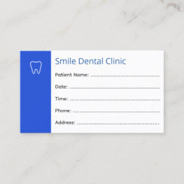 Dental Appointment Cards Dentist Office Blue Tidsbeställning Kort