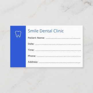 Dental Appointment Cards Dentist Office Blue Tidsbeställning Kort