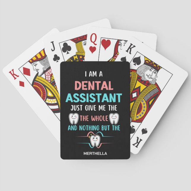 DENTAL ASSISTANT Anpassningsbar FUNNY HELA Tanden Casinokort (Baksidan)