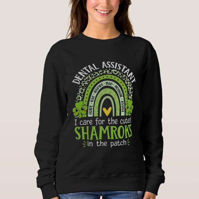 Dental Assistant Cutest Shamrocks St Patricks Day  T Shirt (Framsida)