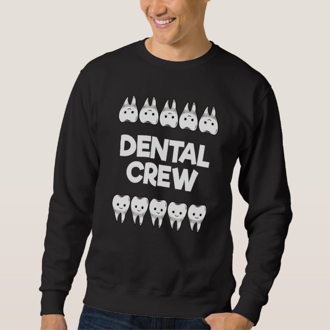 Dental Assistant Dentist Squad Teeth Tooth Surgery Lång Ärmad Tröja (Framsida)