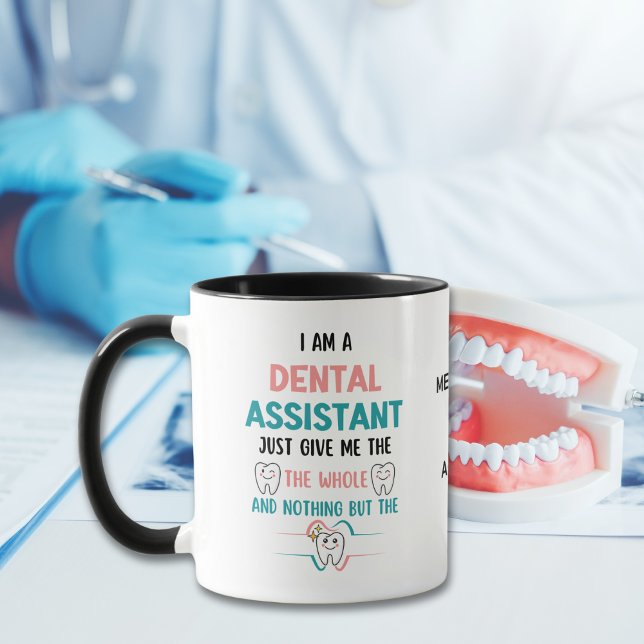 DENTAL ASSISTANT FUNNIT HELA Tanden Mugg (Great dentist coffee mug gift idea for Dental Assistants Appreciation Day.)