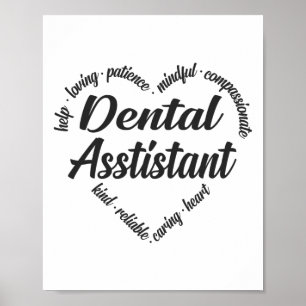 Dental Assistant Heart Ord Cloud Poster