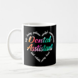 Dental Assistant Heart Ord Cloud Watercolor Kaffemugg