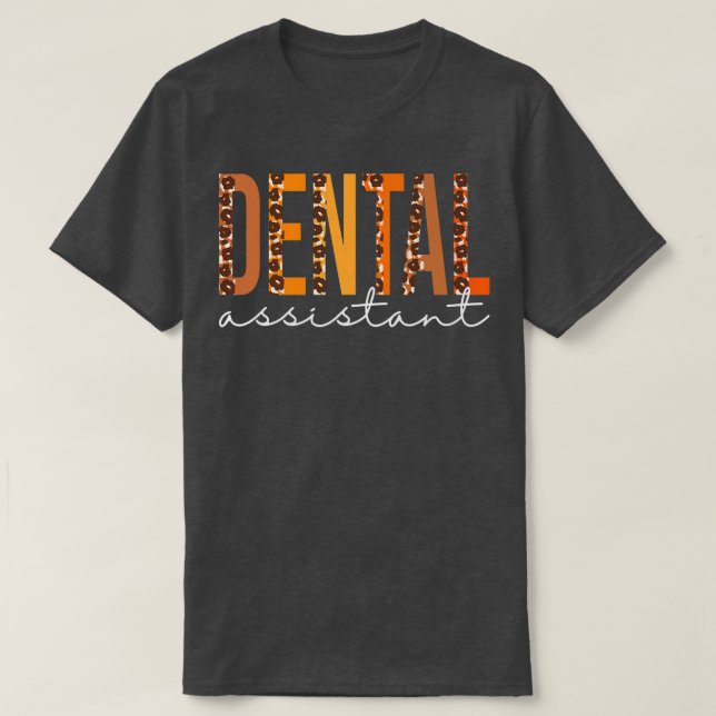 Dental Assistant leopard Fall Autumn Lovers Thanks T Shirt (Design framsida)