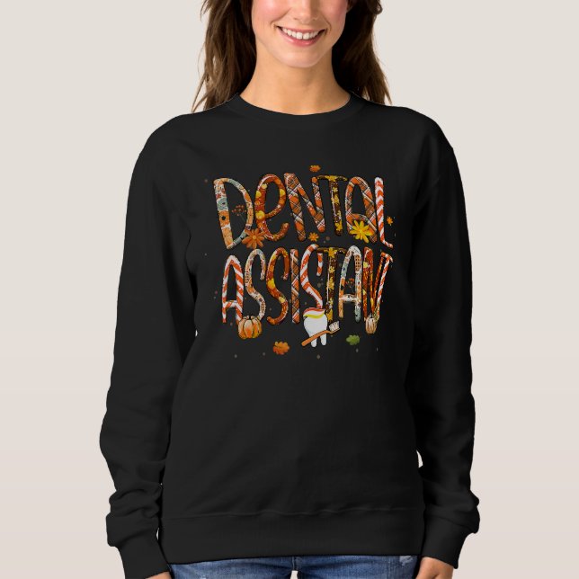 Dental Assistant Leopard Plaid Pilgrim Hat Fall Th T Shirt (Framsida)