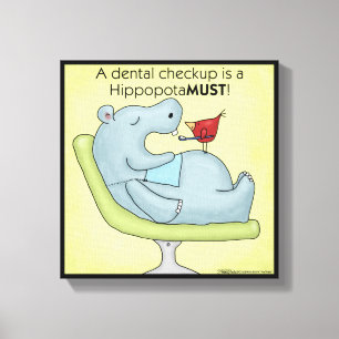 Dental Checkup Hippopotamus Canvastryck