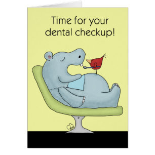 Dental Checkup Hippopotamus Hälsningskort