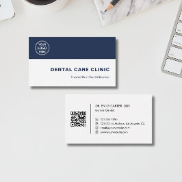 Dental Clinic Dentist Custom Logo QR Code Visitkort