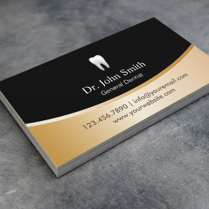Dental Clinical Modern Black & Guld Möte Tidsbeställning Kort