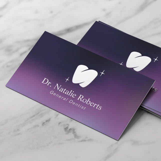 Dental Clinical Modern Tooth Logotyp Lila Dentist  Tidsbeställning Kort (Skapare uppladdad)