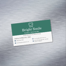 Dental Dentistry Office Green Magnetiska Visitkort