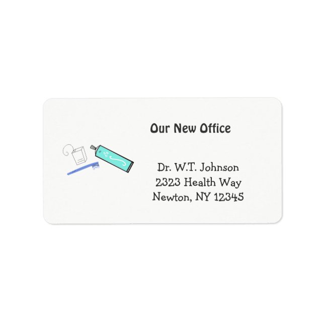 Dental Design Ny adress Adressetikett (Framsidan)