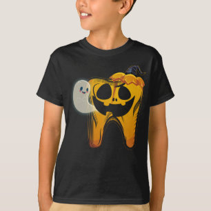 Dental Halloween Pumpkin Tooth Ghost T Shirt