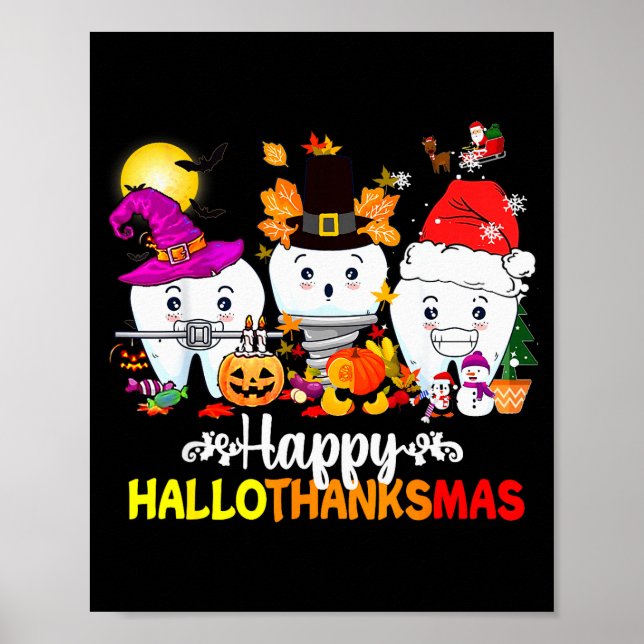 Dental Halloween Thanksgiving Christmas Happy Hall Poster (Framsidan)