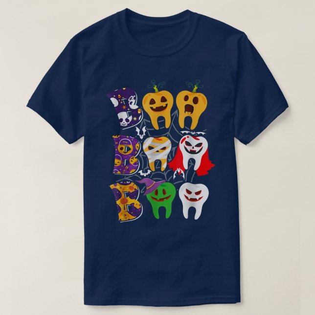 Dental Hygienist Boo Boo Crew Spooky Dental Squad  T Shirt (Design framsida)
