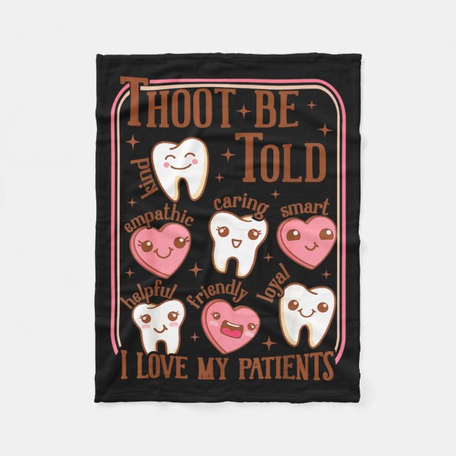 Dental Hygienist Valentine's Day Dentist Squad Too Fleecefilt (Framsidan)
