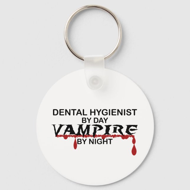 Dental Hygienist Vampire by Night Nyckelring (Framsida)