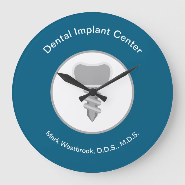 Dental Implants Theme Waiting Room Wall Clocks Stor Klocka (Framsida)