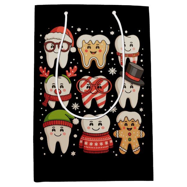 Dental jul Cute Teeth Dentist Santa Hat Julafton (Framsidan)