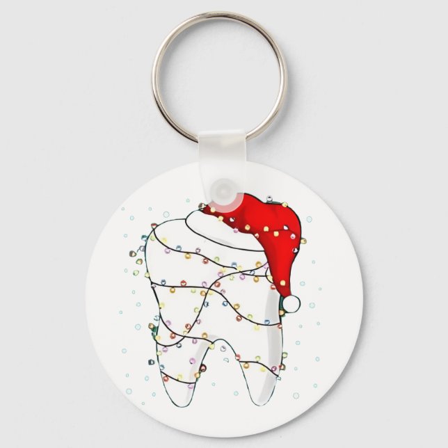 Dental jul Dunny Dentist Helgdag Nyckelring (Framsida)
