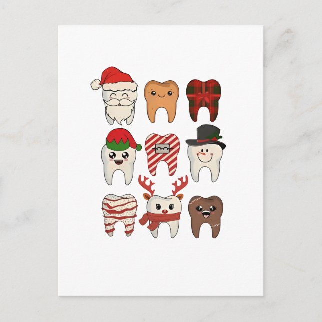 Dental jul - funny dentist Helgdag Inbjudan Vykort (Framsida)