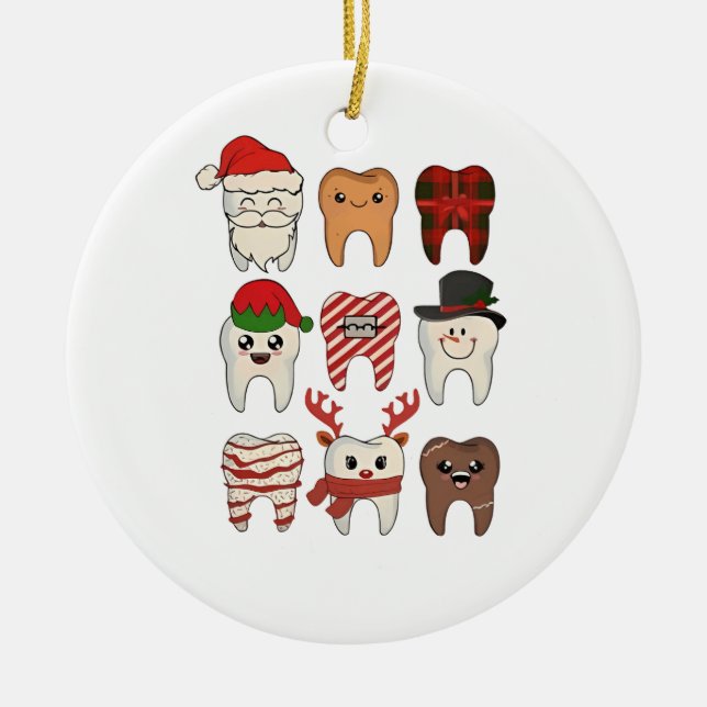 Dental jul - funny dentist Helgdag Julgransprydnad Keramik (Framsidan)