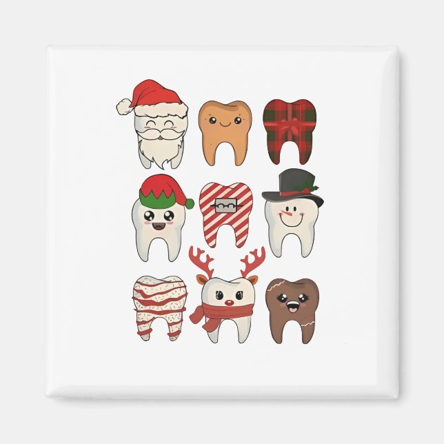 Dental jul - funny dentist Helgdag Magnet (Framsidan)