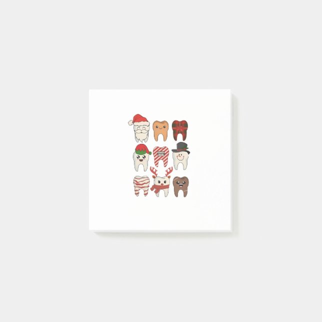 Dental jul - funny dentist Helgdag Post-it Block (Framsida)