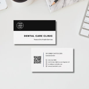Dental klinik tandläkare anpassad logotyp QR-kod s Visitkort