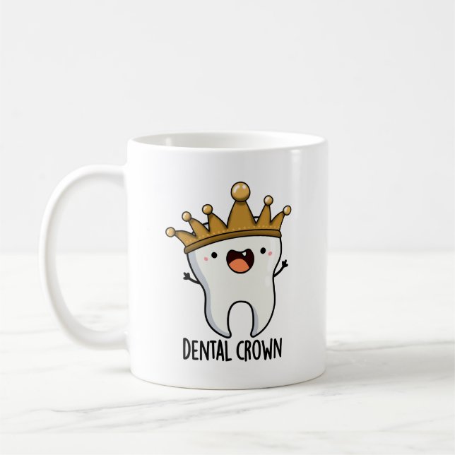 Dental Krona Funny Tooth Pun Kaffemugg (Vänster)