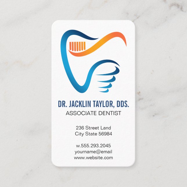 Dental Logo | Dentistry Professional Visitkort (Framsida)