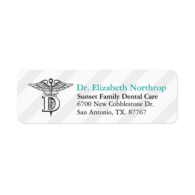 Dental Office-Anpassningsbar Returadress Etikett (Framsidan)