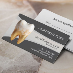 Dental Office Modern Marble Tooth Dentist Tidsbeställning Kort