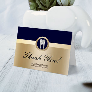 Dental Office Modern Navy & Guld Tack Kort